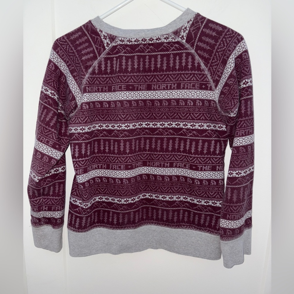 The North Face striped Fair-isle crewneck sweatshirt women's sz S VGUC - Picture 5 of 8
